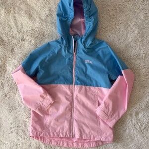 Eddie Bauer Girls' Lightweight Pink and Blue Windbreaker Rain Jacket Med 10 / 12